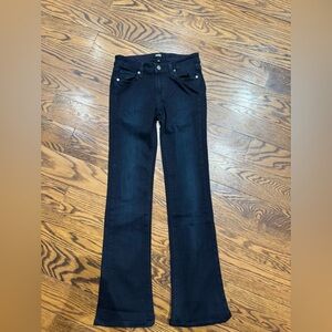 PAIGE - size 25 dark denim lou lou jeans, low waisted and flare